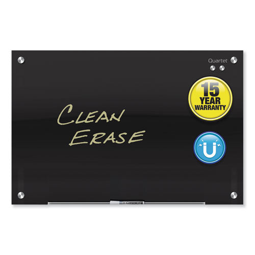 Image of Quartet® G9648B Infinity Magnetic Glass Marker Board, 96" x 48", Black Surface