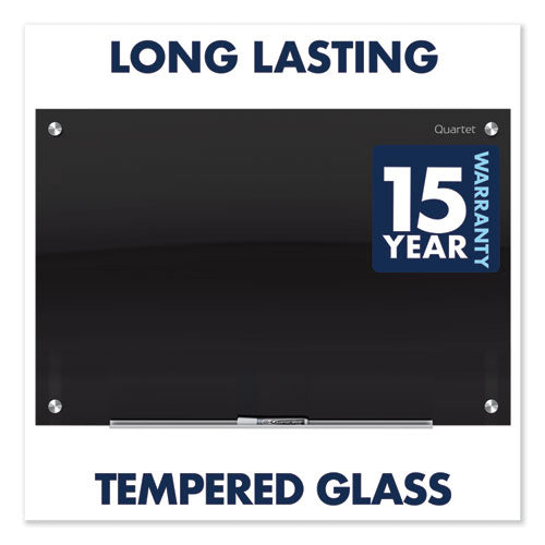 Image of Quartet® G9648B Infinity Magnetic Glass Marker Board, 96" x 48", Black Surface