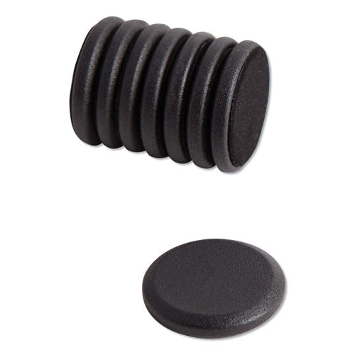 Image of U Brands 3021U00-12 High Energy Magnets, Circles, 1.25" Diameter, Black, 8/Pack