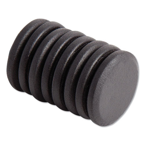 Image of U Brands 3021U00-12 High Energy Magnets, Circles, 1.25" Diameter, Black, 8/Pack