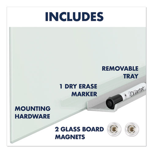 Image of Quartet® G8548IMW InvisaMount Magnetic Glass Marker Board, 85" x 48", White Surface
