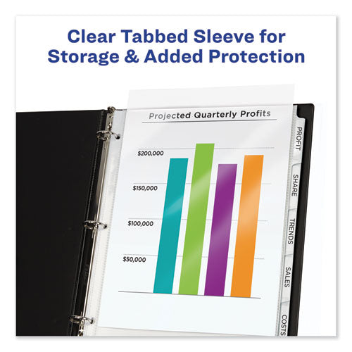 Image of Avery® 75500 Print And Apply Index Maker Clear Label Sheet Protector Dividers With White Tabs, 5-Tab, 11 X 8.5, White, 1 Set