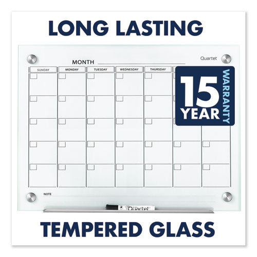 Image of Quartet® GC3624F Infinity Magnetic Glass Calendar Board, Monthly Planning/Scheduling, 36" x 24", White Surface