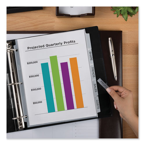 Image of Avery® 75500 Print And Apply Index Maker Clear Label Sheet Protector Dividers With White Tabs, 5-Tab, 11 X 8.5, White, 1 Set