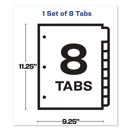 Image of Avery® 75501 Print And Apply Index Maker Clear Label Sheet Protector Dividers With White Tabs, 8-Tab, 11 X 8.5, Clear, 1 Set