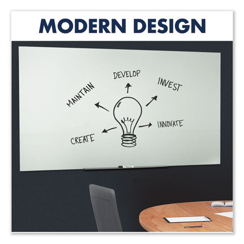 Image of Quartet® G8548IMW InvisaMount Magnetic Glass Marker Board, 85" x 48", White Surface