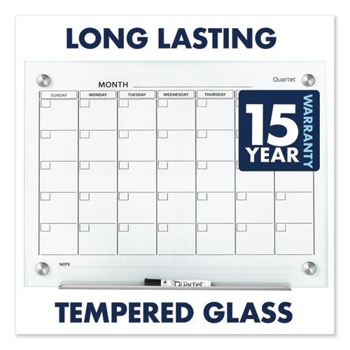 Image of Quartet® GC4836F Infinity Magnetic Glass Calendar Board, Monthly Planning/Scheduling, 48" x 36", White Surface