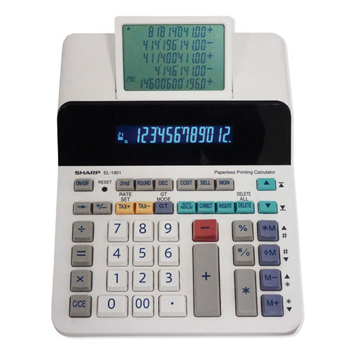 Image of Sharp® EL-1901 EL-1901 Paperless Printing Calculator with Check and Correct