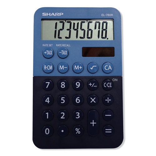 Image of Sharp® EL760RBBL El-760rbbl Handheld Calculator, 8-Digit Lcd