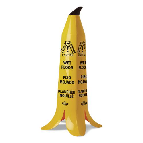 Image of Impact® B1101 Banana Wet Floor Cones, 14.25 X 14.25 X 36.75, Yellow/brown/black
