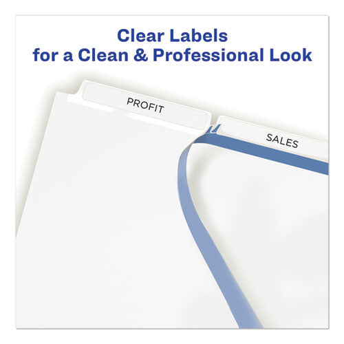 Image of Avery® 11445 Print and Apply Index Maker Clear Label Dividers, 3-Tab, White Tabs, 11 x 8.5, White, 25 Sets