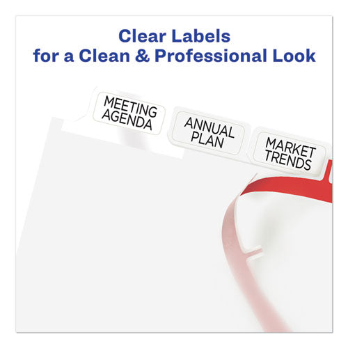 Image of Avery® 11491 Print and Apply Index Maker Clear Label Dividers, Big Tab, 8-Tab, 11 x 8.5, White, 1 Set