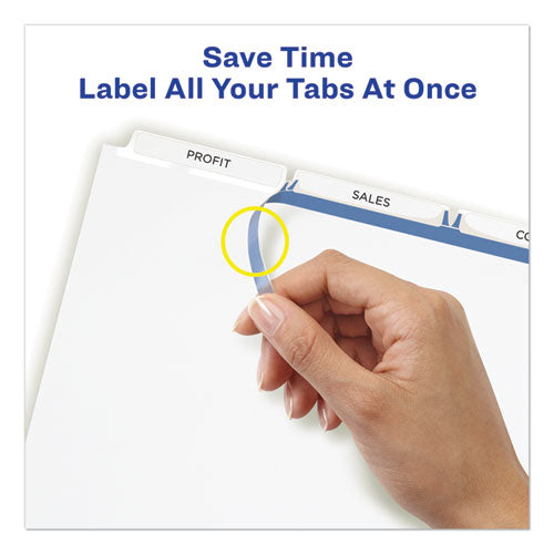 Image of Avery® 11435 Print and Apply Index Maker Clear Label Dividers, 3-Tab, White Tabs, 11 x 8.5, White, 5 Sets