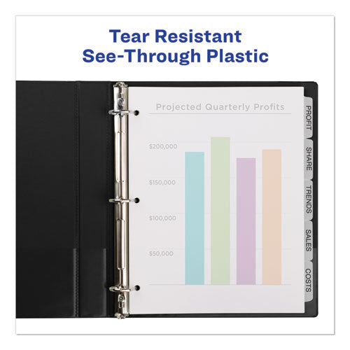 Image of AveryÂ® Print and Apply Index Maker Clear Label Plastic Dividers w/Printable Label Strip, 8-Tab, 11 x 8.5, Frosted Clear Tabs, 1 Set