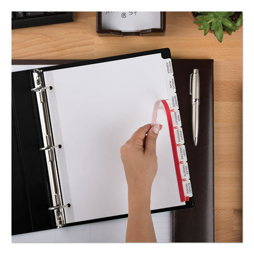 Image of Avery® 11491 Print and Apply Index Maker Clear Label Dividers, Big Tab, 8-Tab, 11 x 8.5, White, 1 Set