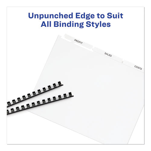 Image of Avery® 11442 Print and Apply Index Maker Clear Label Unpunched Dividers, 3-Tab, 11 x 8.5, White, 25 Sets