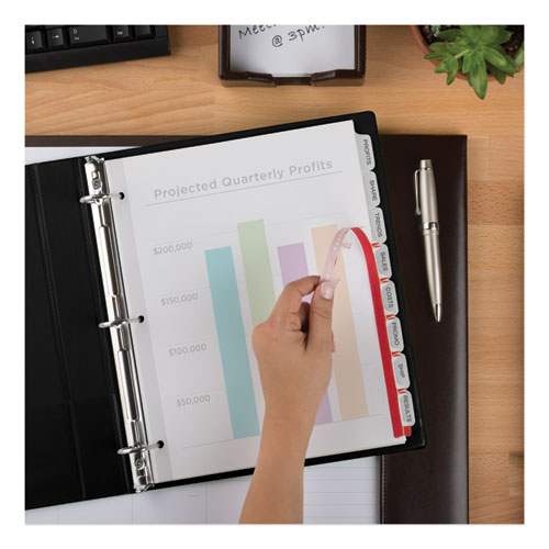 Image of AveryÂ® Print and Apply Index Maker Clear Label Plastic Dividers w/Printable Label Strip, 8-Tab, 11 x 8.5, Frosted Clear Tabs, 1 Set