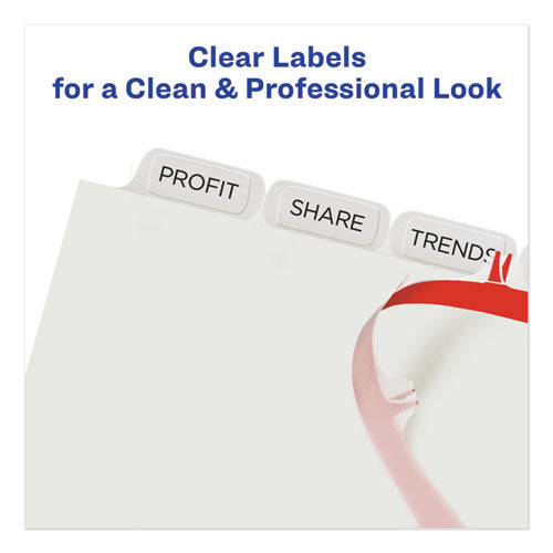 Image of Avery® 11417 Print and Apply Index Maker Clear Label Dividers, 8-Tab, 11 x 8.5, White, 1 Set