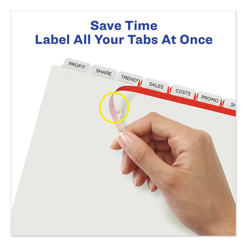 Image of AveryÂ® Print and Apply Index Maker Clear Label Plastic Dividers w/Printable Label Strip, 8-Tab, 11 x 8.5, Frosted Clear Tabs, 1 Set