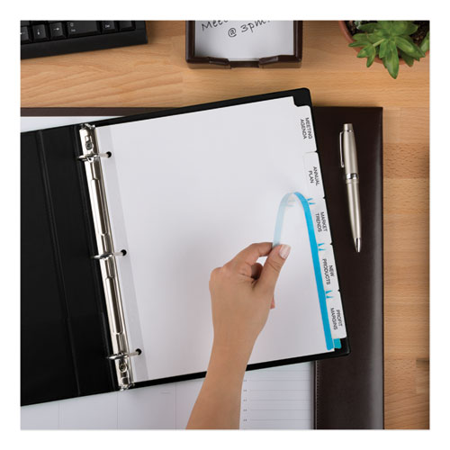 Image of Avery® 11492 Print and Apply Index Maker Clear Label Dividers, Big Tab, 5-Tab, White Tabs, 11 x 8.5, White, 5 Sets