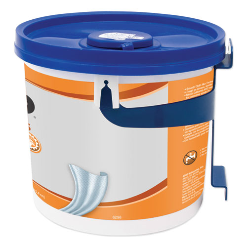 Image of GOJO® 6298-04 FAST TOWELS Hand Cleaning Towels, 9 x 10, Fresh Citrus, Blue, 130/Bucket, 4 Buckets/Carton