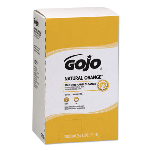 Image of GOJO® 7250-04 NATURAL ORANGE Smooth Hand Cleaner, Refill for GOJO PRO TDX Push-Style Dispenser, Citrus Scent, 2,000 mL, 4/Carton