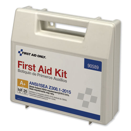 Image of First Aid Only 90589 Bulk ANSI 2015 Compliant First Aid Kit, Type I and II, 141 Pieces, Plastic Case