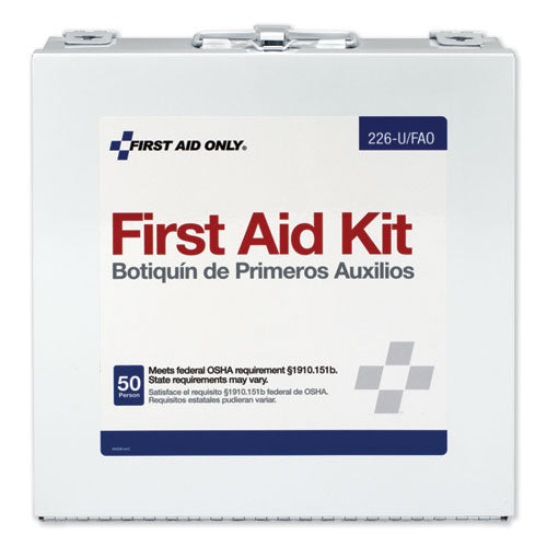 Image of First Aid Only 226-U/FAO First Aid Station For 50 People, 196 Pieces, Osha Compliant, Metal Case