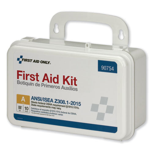 Image of First Aid Only 90754 Ansi Class A 10 Person First Aid Kit, 71 Pieces, Plastic Case