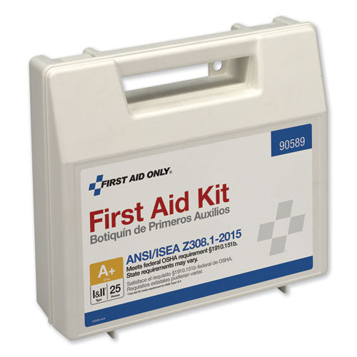 Image of First Aid Only 90589 Bulk ANSI 2015 Compliant First Aid Kit, Type I and II, 141 Pieces, Plastic Case
