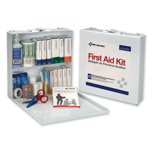 Image of First Aid Only 226-U/FAO First Aid Station For 50 People, 196 Pieces, Osha Compliant, Metal Case
