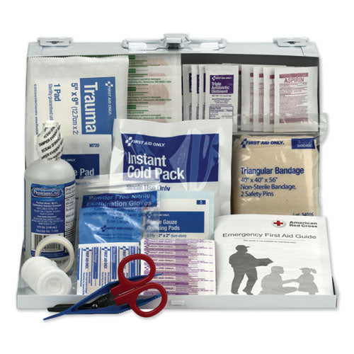 Image of First Aid Only 224-U/FAO First Aid Kit for 25 People, 107 Pieces, OSHA Compliant, Metal Case