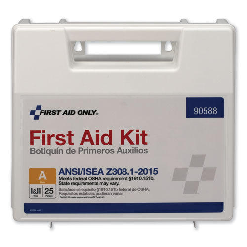 Image of First Aid Only 90588 Bulk ANSI 2015 Compliant First Aid Kit, 89 Pieces, Plastic Case