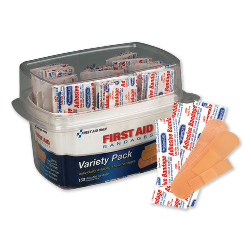 Image of PhysiciansCare® by First Aid Only® 90095 First Aid Bandages, Assorted, 150 Pieces/kit
