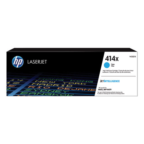 Image of HP W2021X HP 414x, (w2021x) High-Yield Cyan Original Laserjet Toner Cartridge