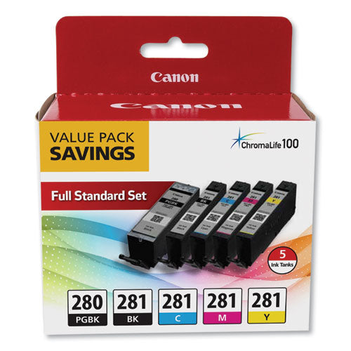 Image of Canon® 2075C006 2075c006 (pgi-280; Cli-281) Ink, Black Xl/black/cyan/magenta/yellow