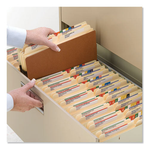 Image of Smead Redrope Drop Front File Pockets, 5.25" Expansion, Letter Size, Redrope, 10/box