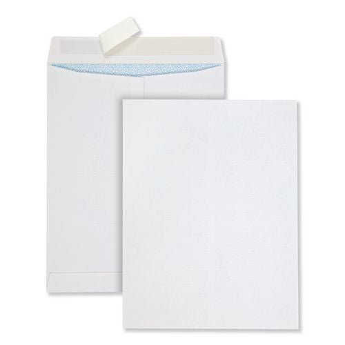Image of Quality Park Redi-Strip Security Tinted Envelope, #13 1/2, Square Flap, Redi-Strip Adhesive Closure, 10 x 13, White, 100/Box
