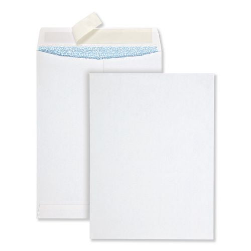 Image of Quality Park QUA44926 Redi-Strip Security Tinted Envelope, #10 1/2, Square Flap, Redi-Strip Adhesive Closure, 9 x 12, White, 100/Box