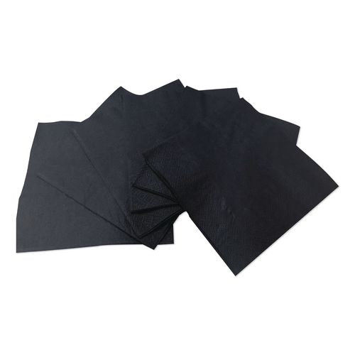 Image of GEN 1401 Cocktail Napkins, 1-Ply, 9 x 9, Black, 4,000/Carton