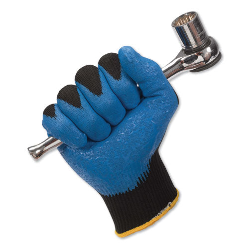 Image of KleenGuard 40226 G40 Foam NITRILE Coated Gloves, EN388: 3121X, 9.06" Long, Medium (Size 8), Blue/Black, 12 Pairs