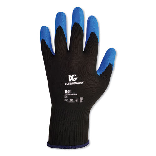 Image of KleenGuard 40226 G40 Foam NITRILE Coated Gloves, EN388: 3121X, 9.06" Long, Medium (Size 8), Blue/Black, 12 Pairs