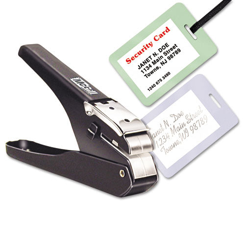Image of McGill Handheld Badge/slot Punch, 9/16" X 1/8" Horizontal Slot, Black/chrome