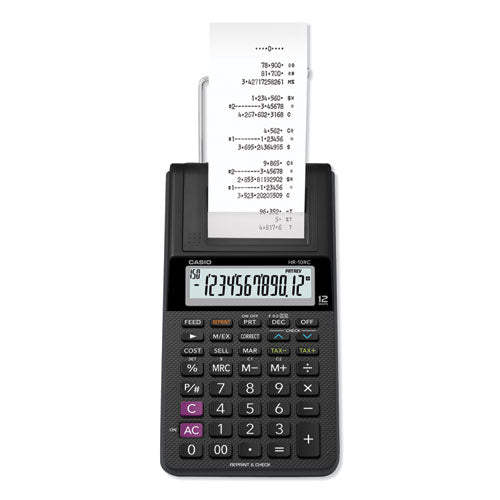 Image of Casio® HR-10RC Hr-10rc Handheld Portable Printing Calculator, Black Print, 1.6 Lines/sec