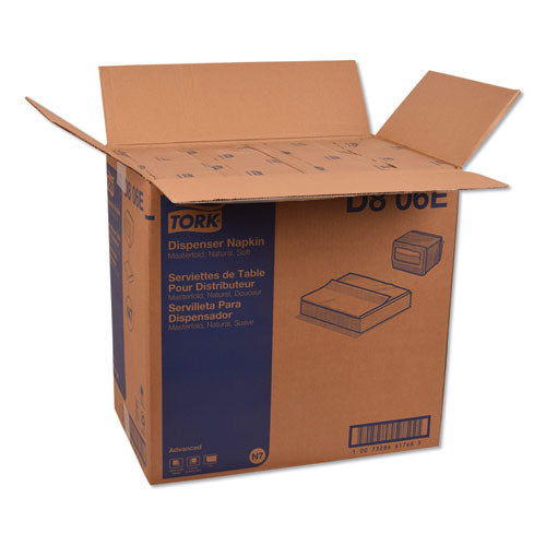 Image of Tork® D806E Advanced Masterfold Dispenser Napkin, 1-Ply, 12 x 17, Natural, 500/Pack, 12 Packs/Carton