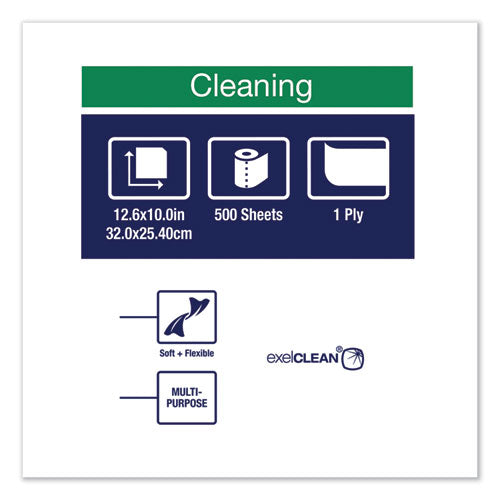 Image of Tork® 510137 Cleaning Cloth, 12.6 X 10, White, 500 Wipes/carton