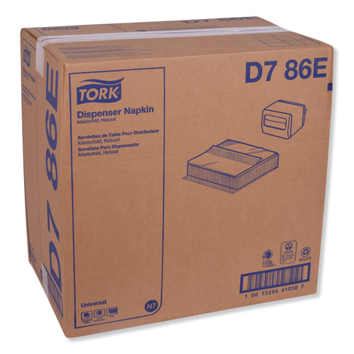 Image of Tork® D786E Universal Masterfold Dispenser Napkins, 1-Ply, 13 x 12, Natural, 6,000/Carton