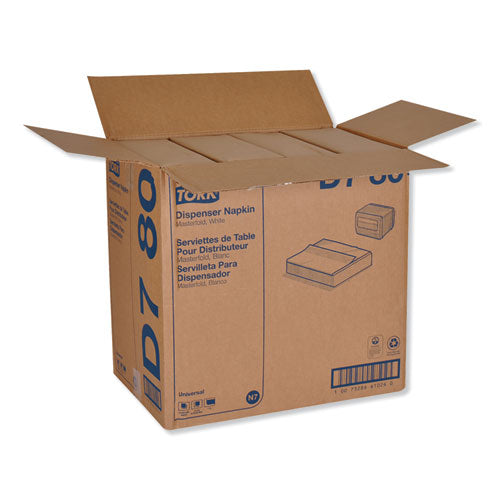 Image of Tork® D780 Universal Masterfold Dispenser Napkins, 1-Ply, 13 x 12, White, 6,000/Carton