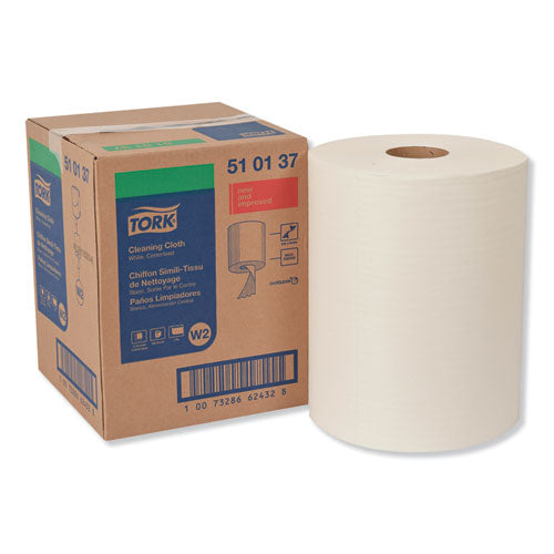 Image of Tork® 510137 Cleaning Cloth, 12.6 X 10, White, 500 Wipes/carton