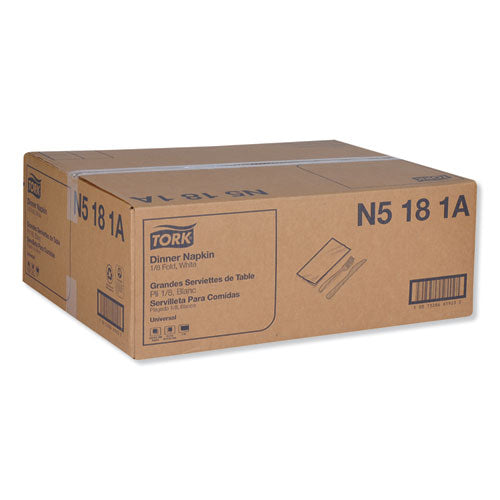 Image of Tork® N5181A Universal Dinner Napkins, 1-Ply, 15 x 17, 1/8 Fold, White, 3000/Carton